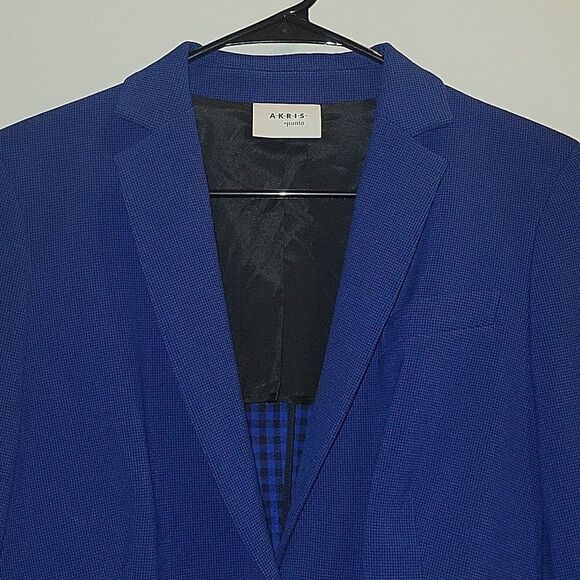 AKRIS PUNTO BLUE Double Button Blazer Jacket Size 14 - Picture 4 of 9